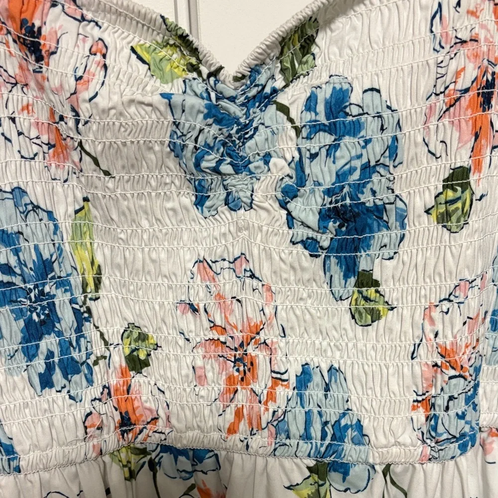 Abercrombie & Fitch Floral Maxi Dress - White and Blue